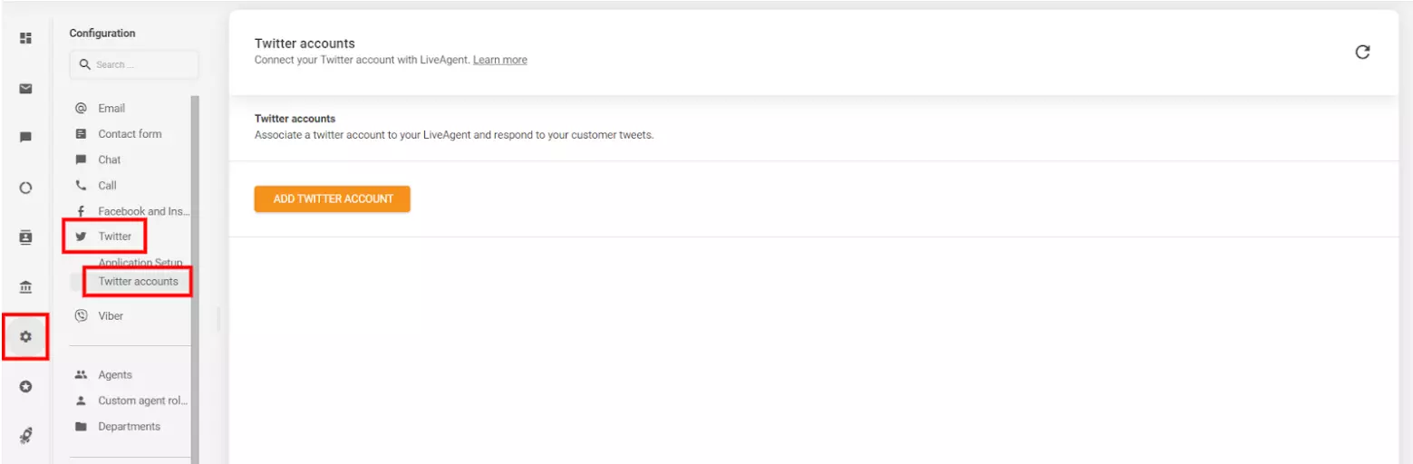 Pridanie účtu Twitter (X), ktorý chcete integrovať s LiveAgent
