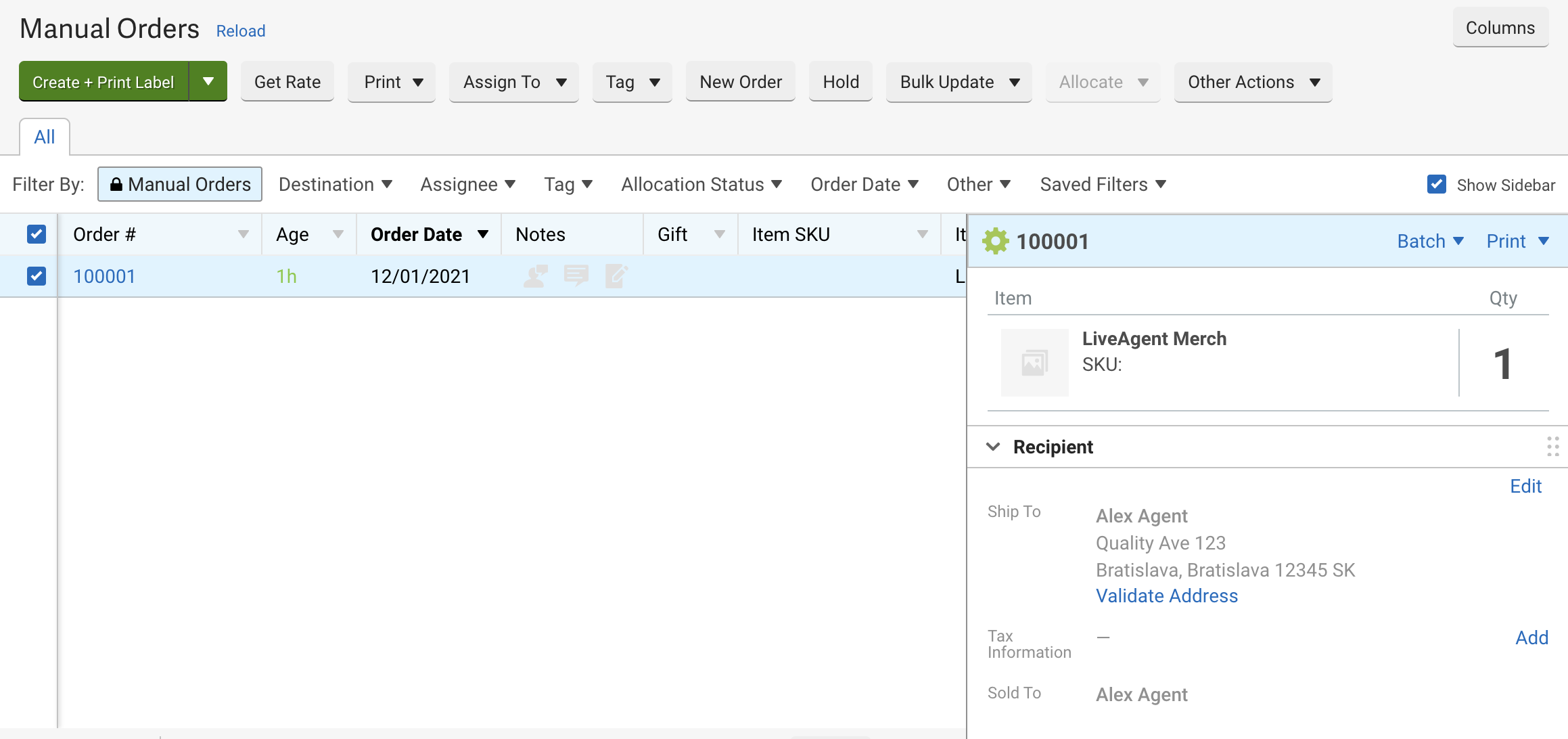 Nová objednávka vytvorená v ShipStation