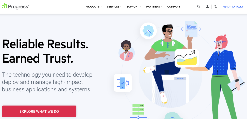 Progress IMail server homepage with exploration option