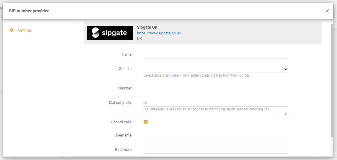 Sipgate integrácia v LiveAgent