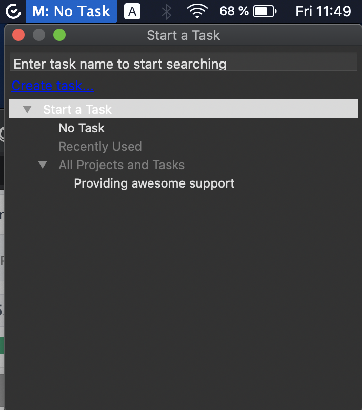 Aplikácia TimeCamp pre operačné systémy Mac
