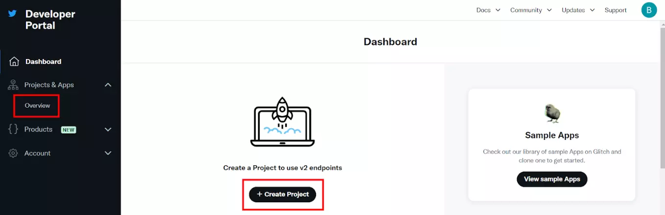 Vytvorenie nového projektu na portáli vývojárov Twitter (X)