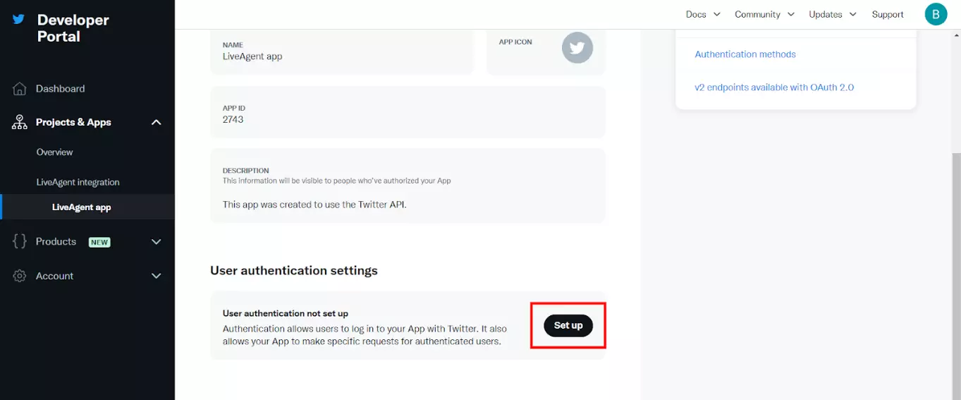Nastavenie aplikácie vývojárov Twitter (X)