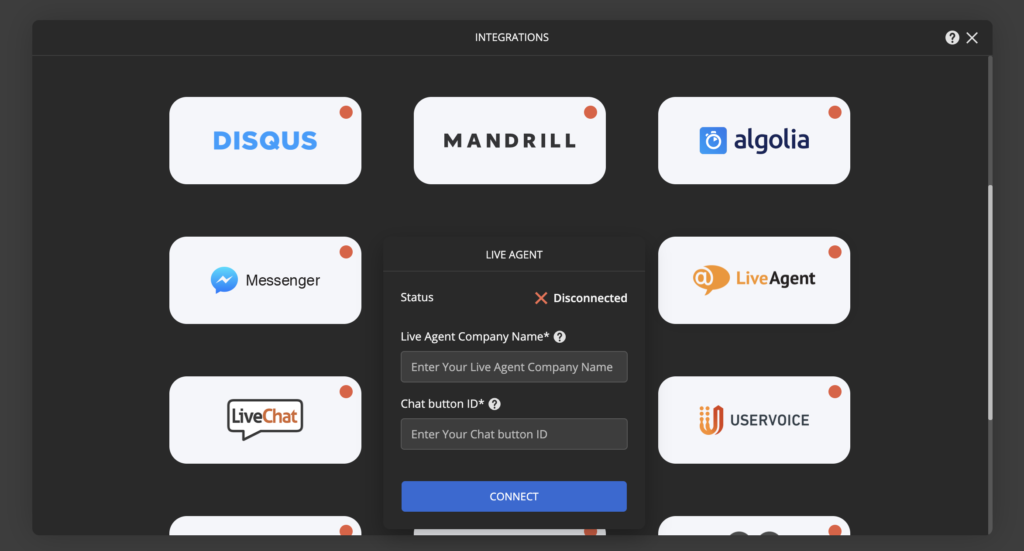 Integrácia LiveAgent Ucraft
