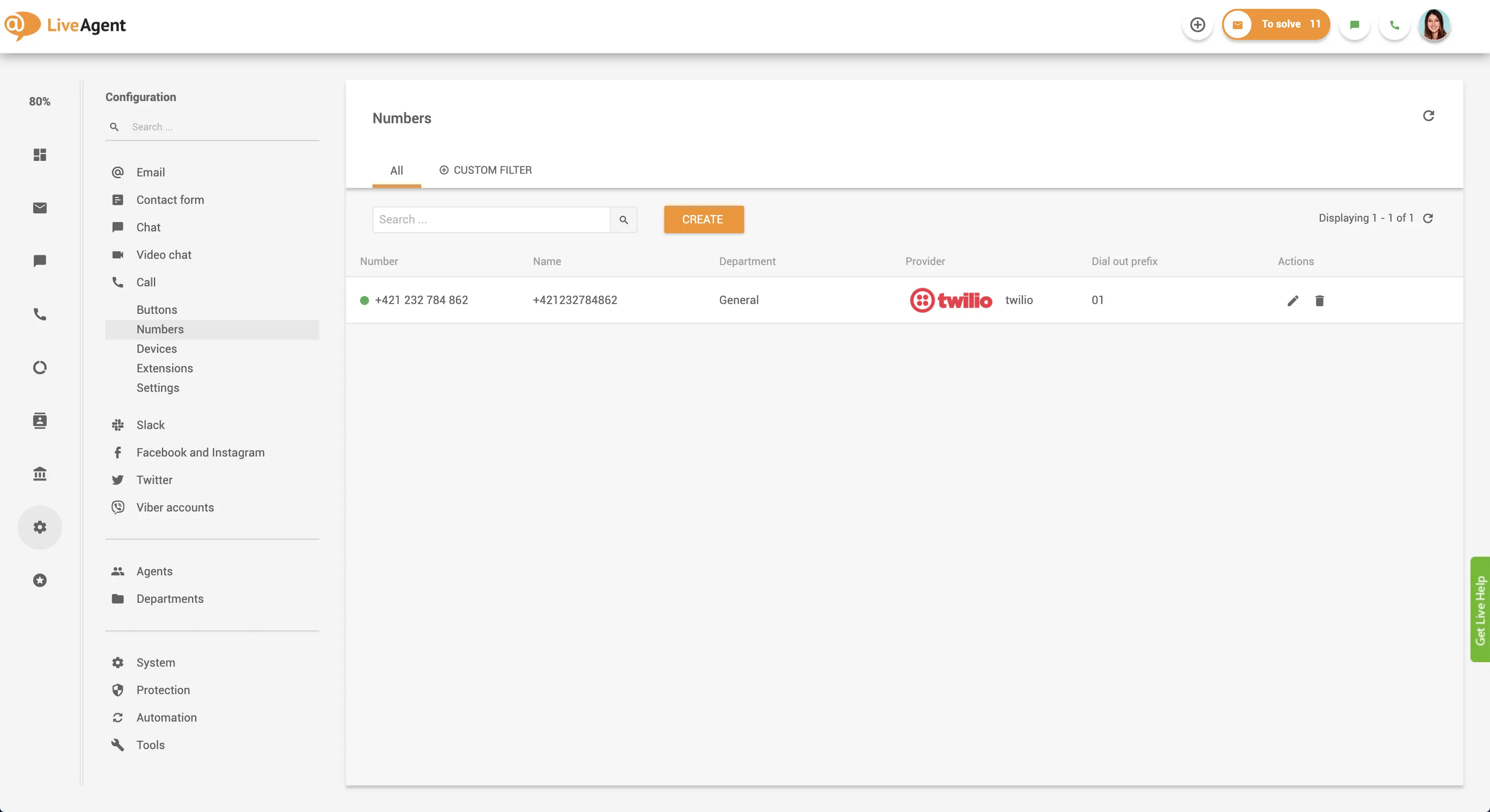 Rozhranie pripojenia telefónneho čísla