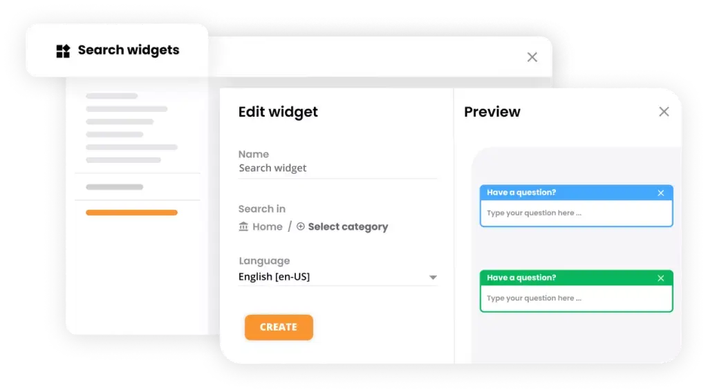 Widget vyhľadávania