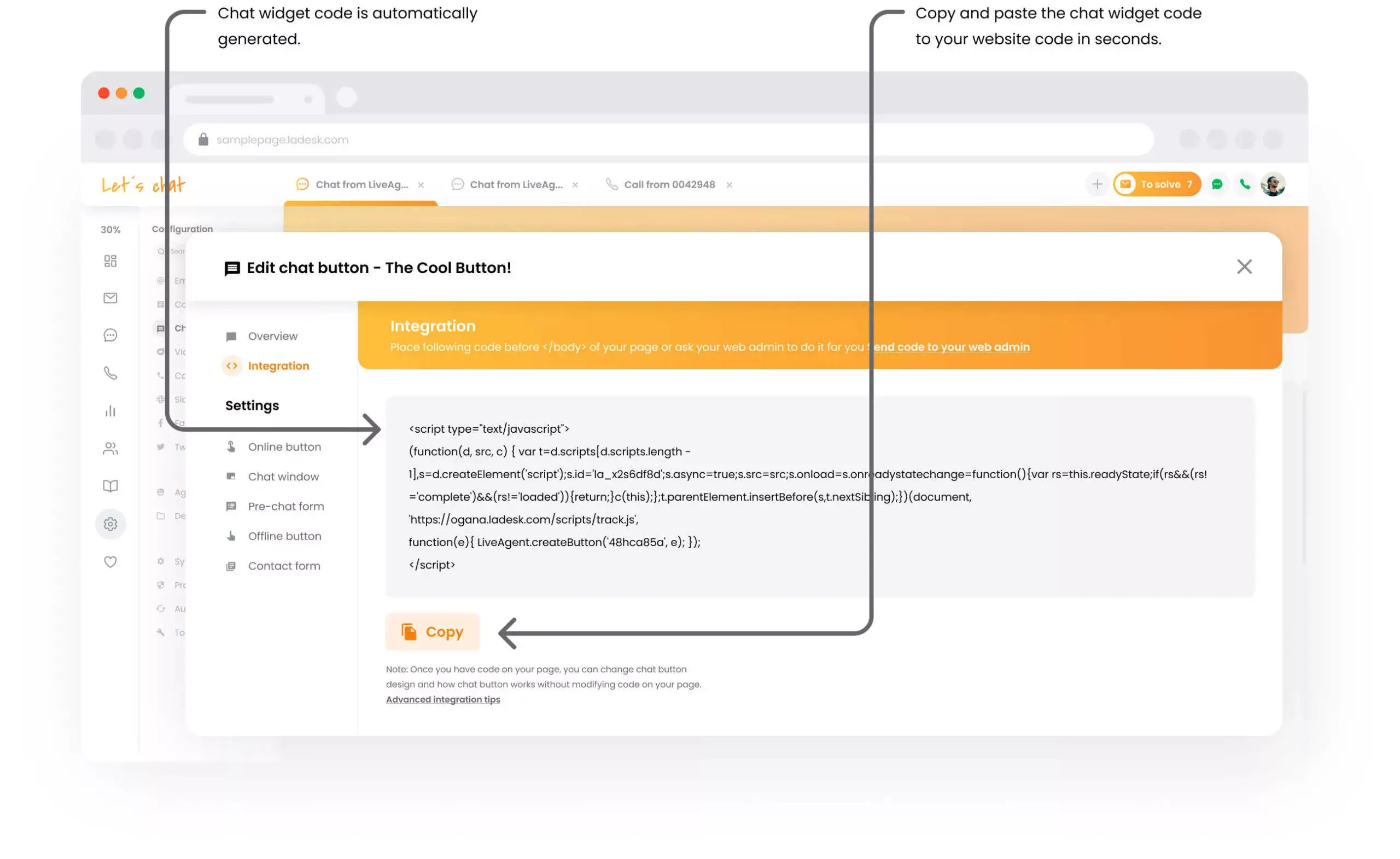 Integrujte na webovú stránku