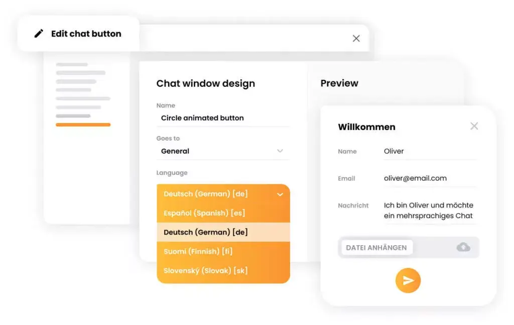 Viacjazyčný chat widget