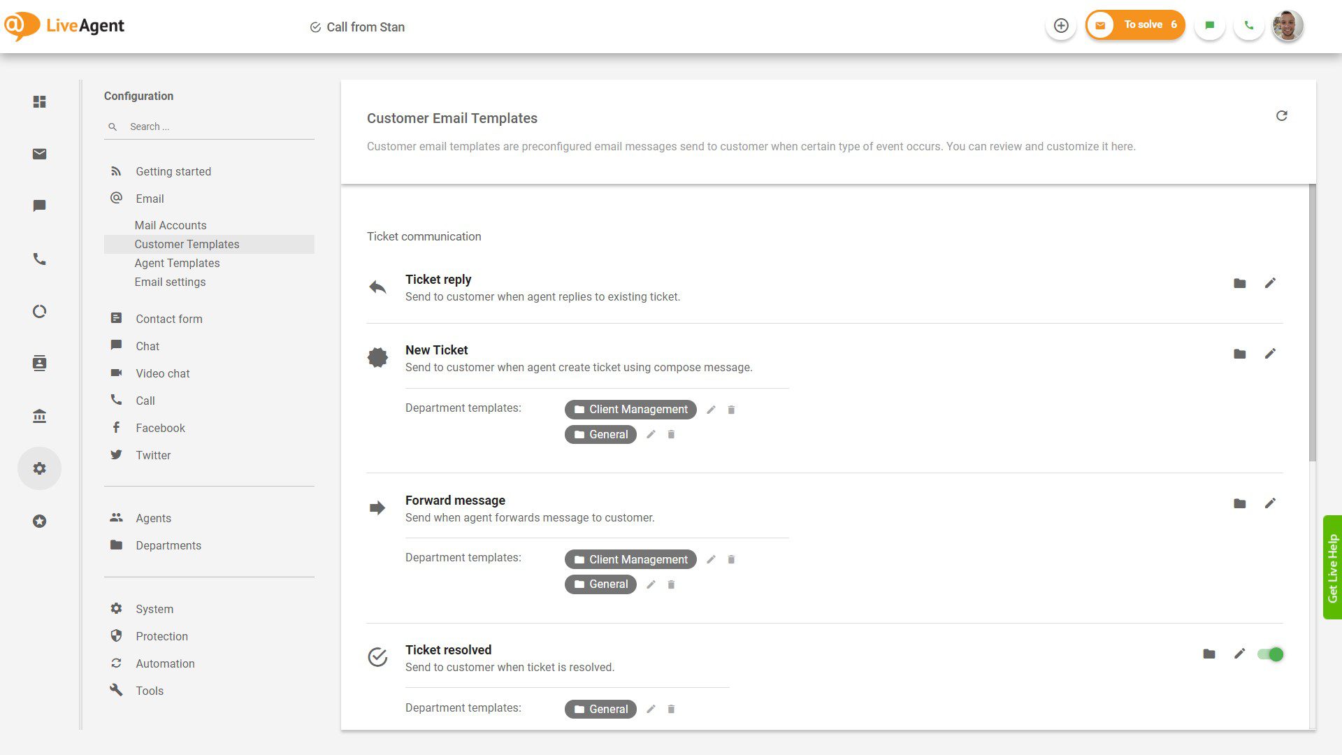 Nastavenia šablón e-mailov