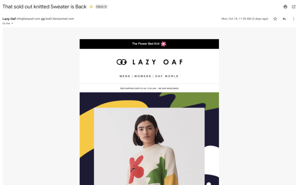 Lazy Oaf email poslednej šance
