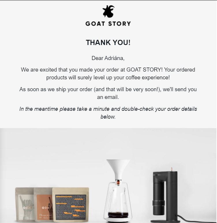 Ďakovný e-mail od Goat Story