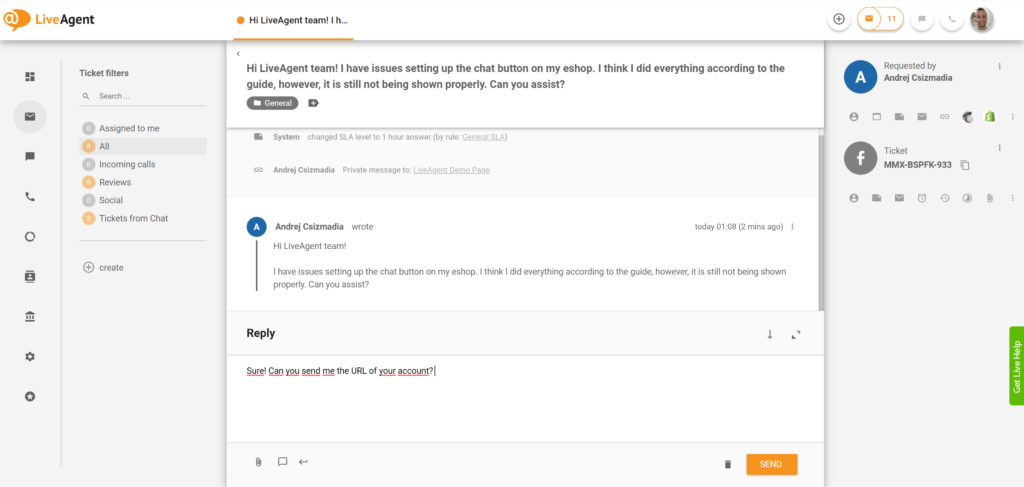 Odpovedanie na správy z Facebook Messengeru z LiveAgent
