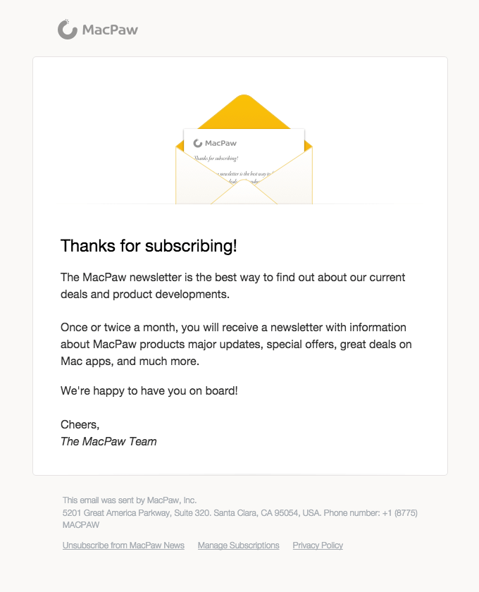 Príklad vítacieho vďakovného emailu