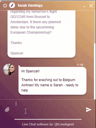 LiveAgent - spätná väzba chat agenta - gif