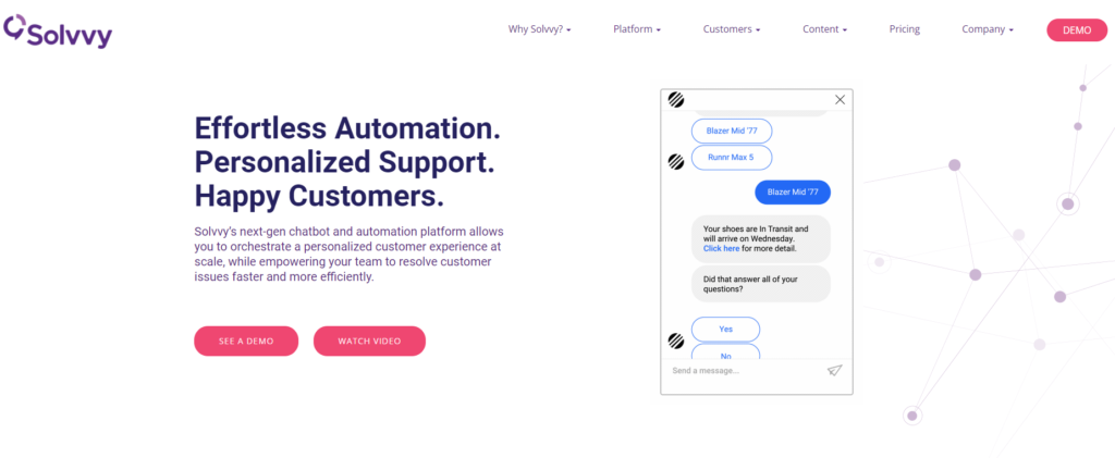 Domovská stránka Solvvy