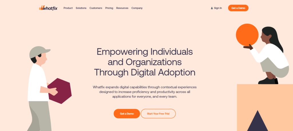 Domovská stránka Whatfix